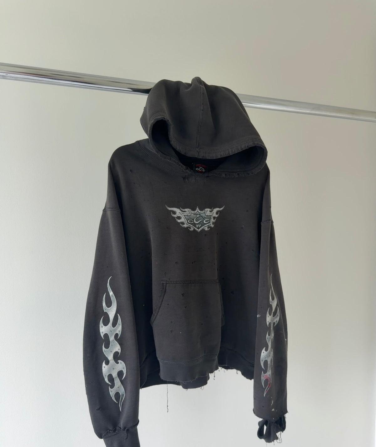 Vintage Faded and Distressed Orange County Choppers Blades Hoodie - L (26x23.5)