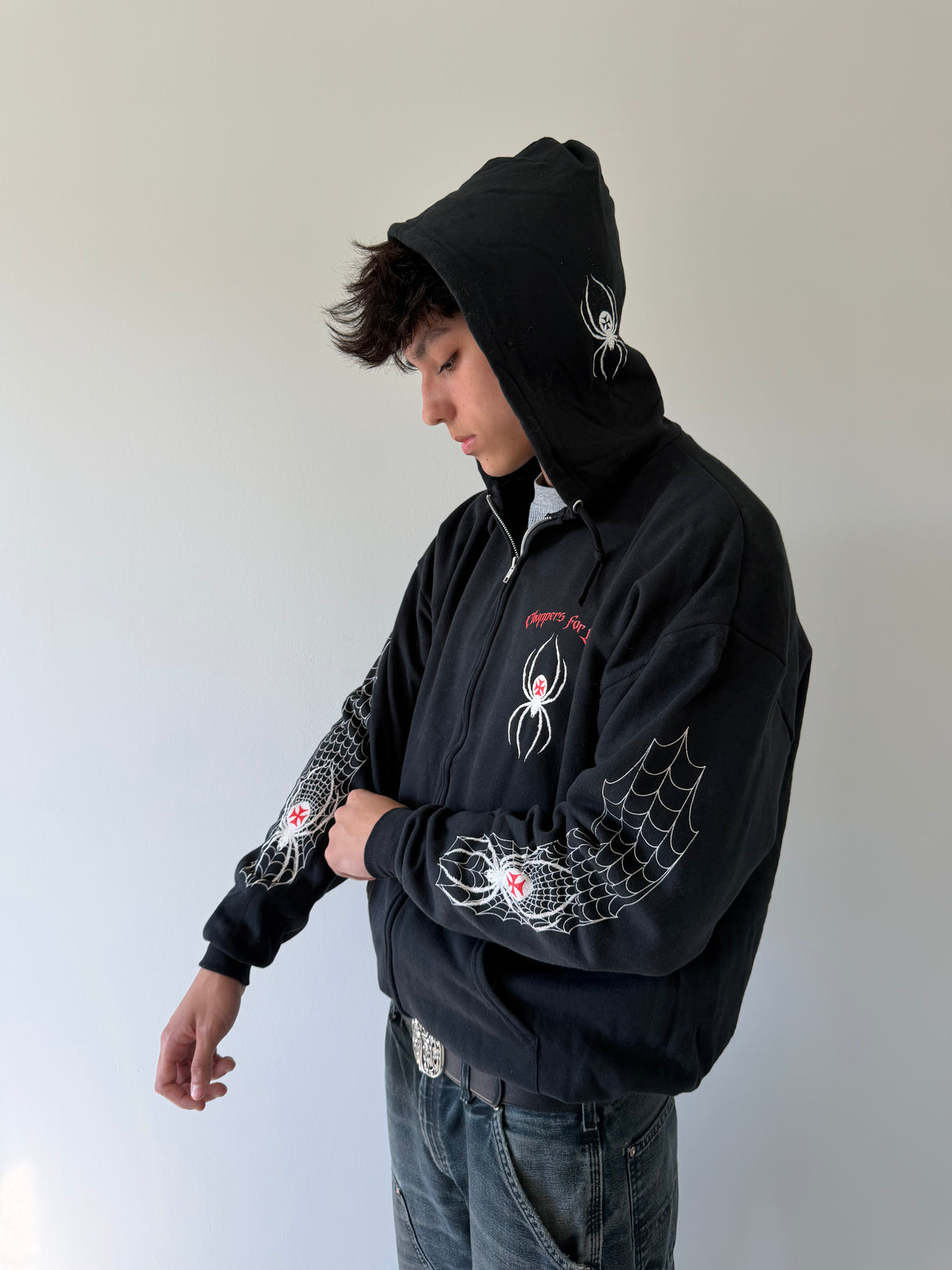 West Coast Choppers Spider Zip Up Hoodie - L (24x27)