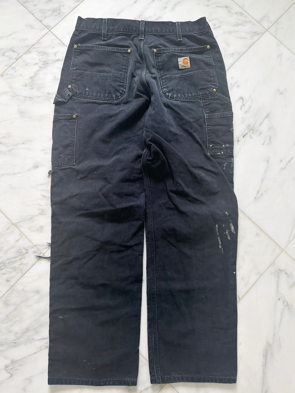 Faded and Thrashed Black Double Knee | 30x30
