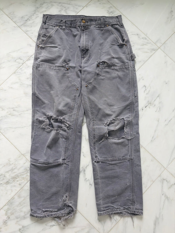 Faded and Thrashed Grey Double Knee | 36x32