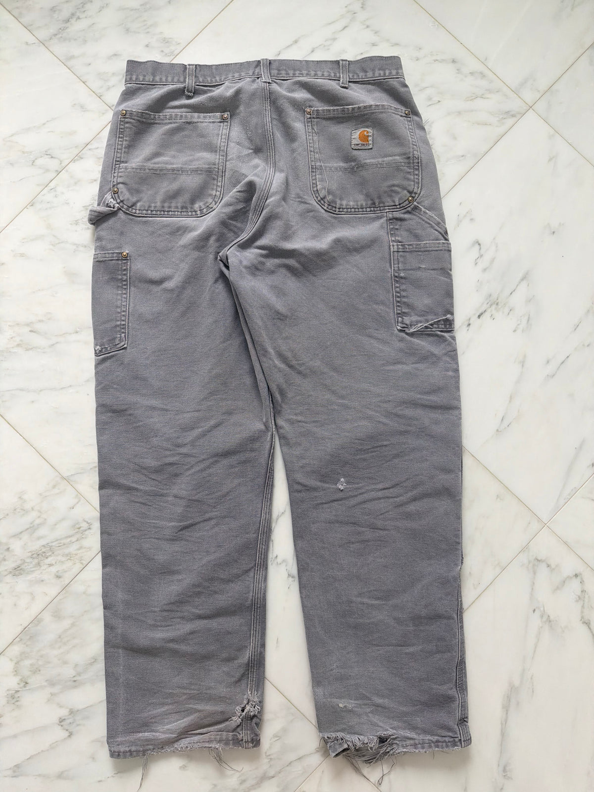 Faded and Thrashed Grey Double Knee | 36x32