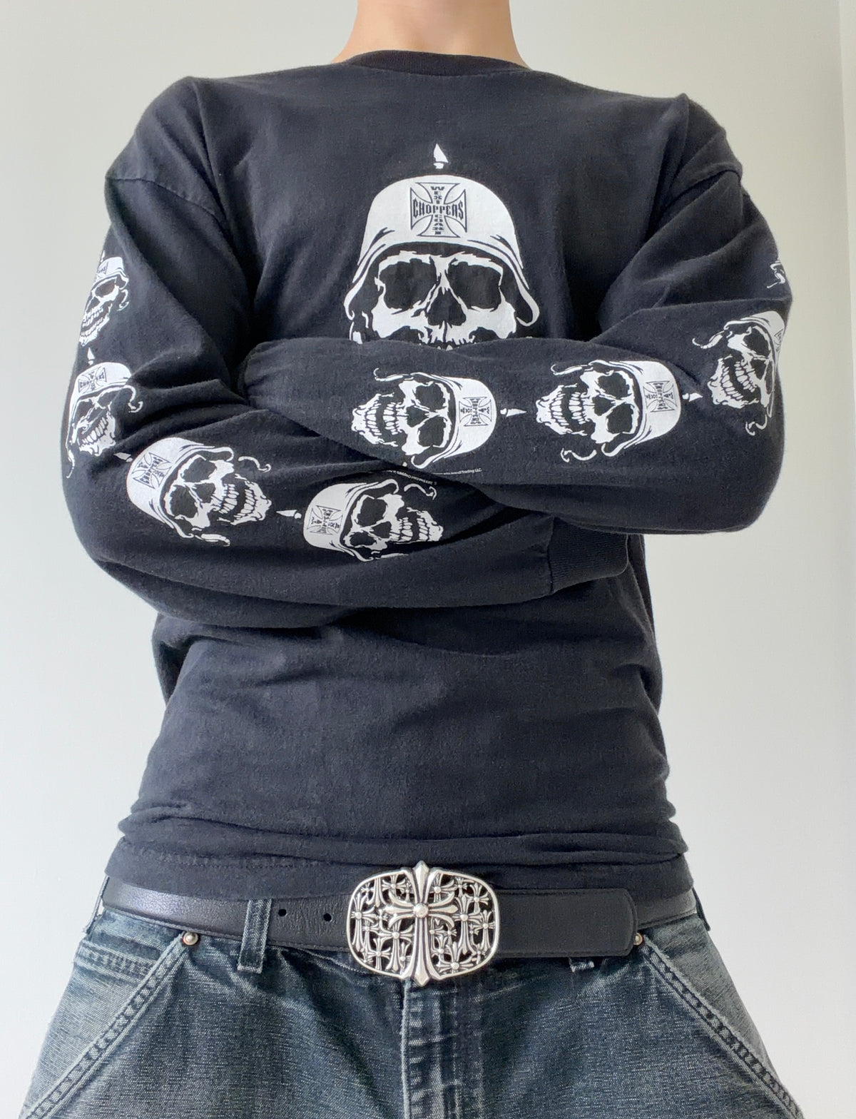 West Coast Choppers Skull Long-sleeve - M (21x27)