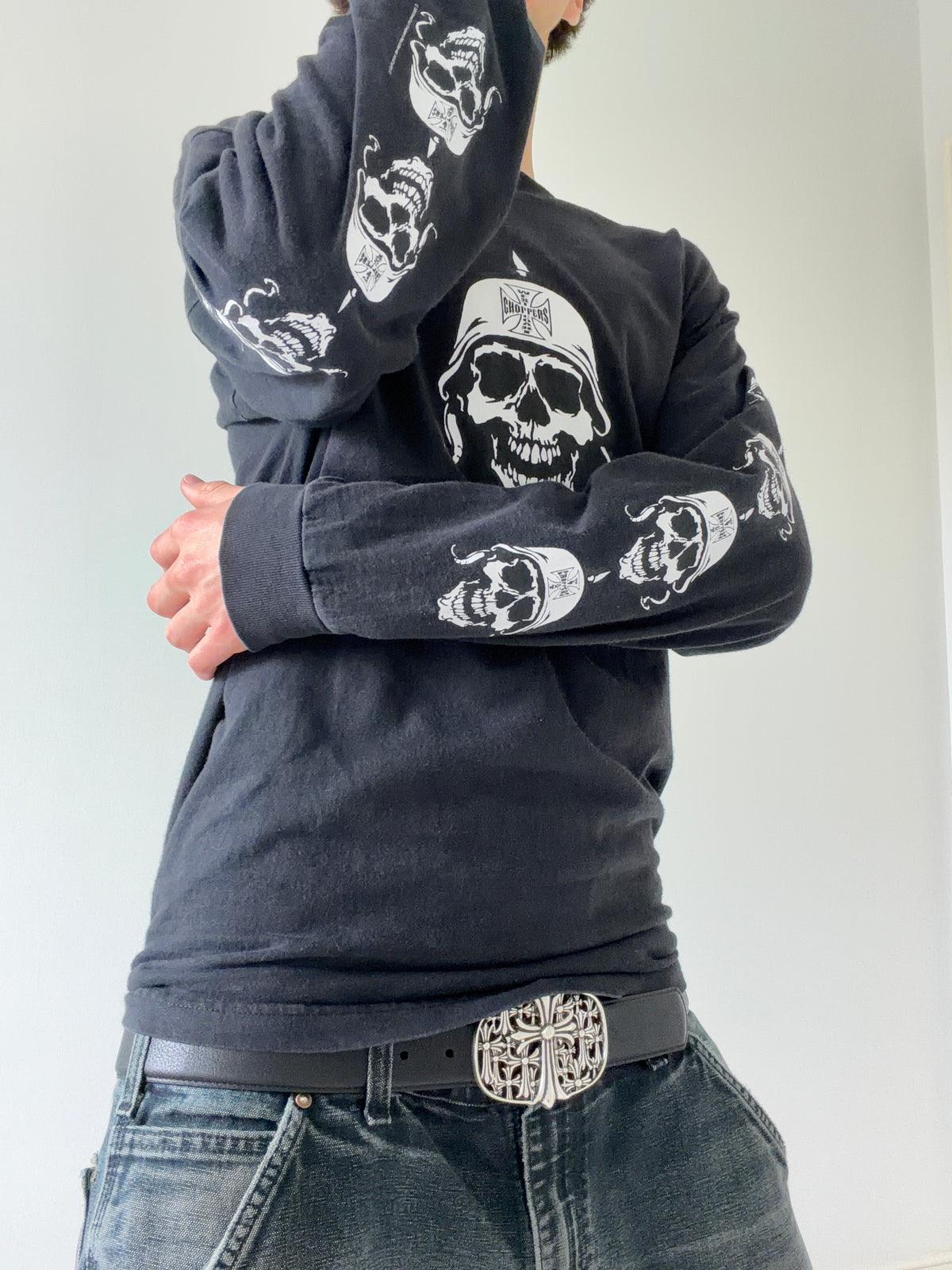 West Coast Choppers Skull Long-sleeve - M (21x27)