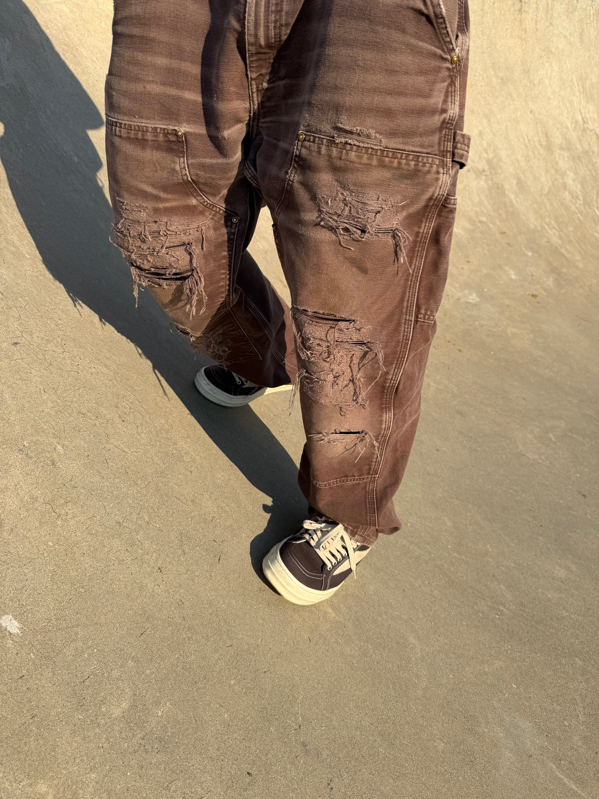 Faded and Thrashed Brown Double Knee | 36x30