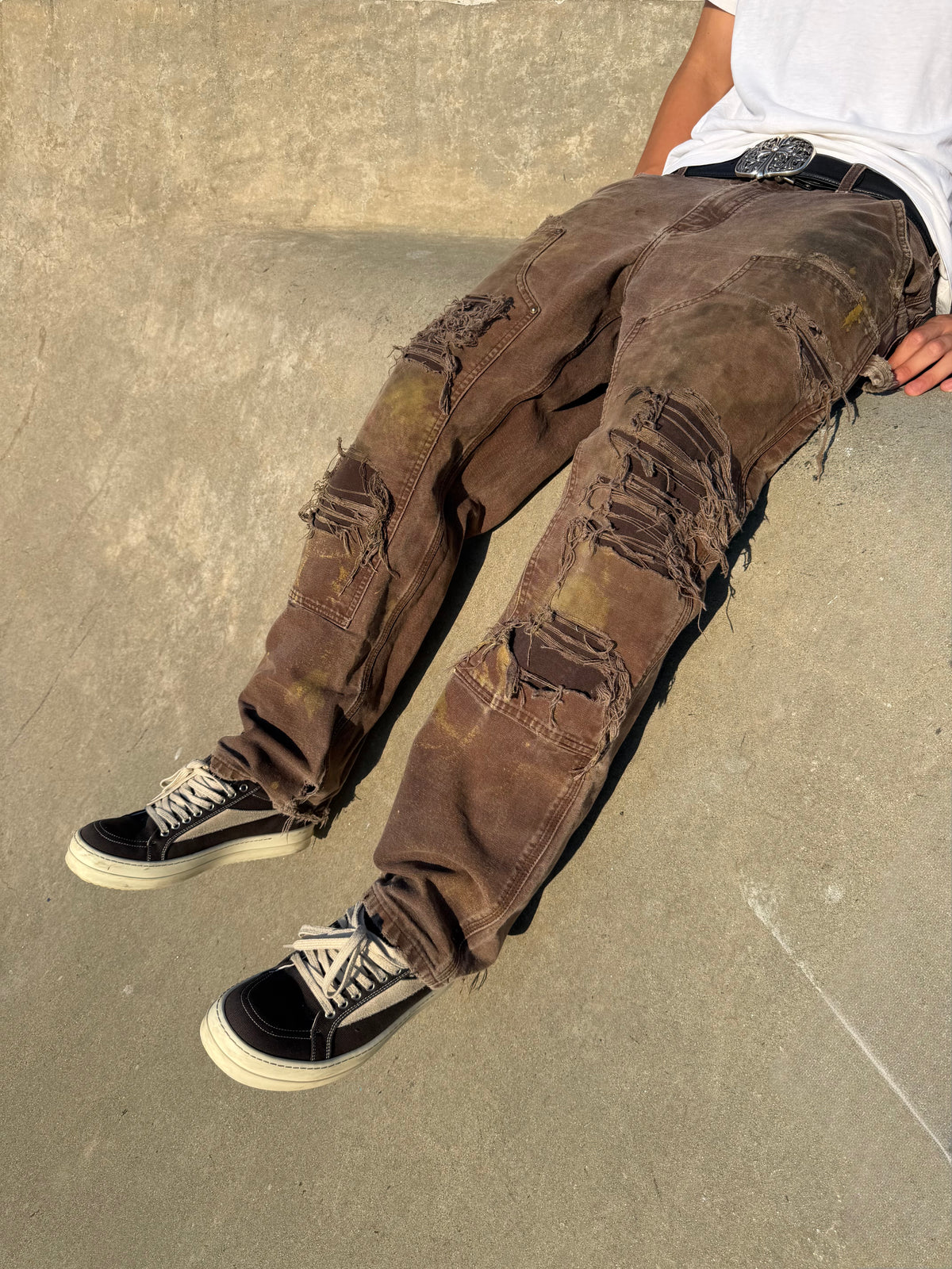 Faded and Thrashed Brown Double Knee | 32x30