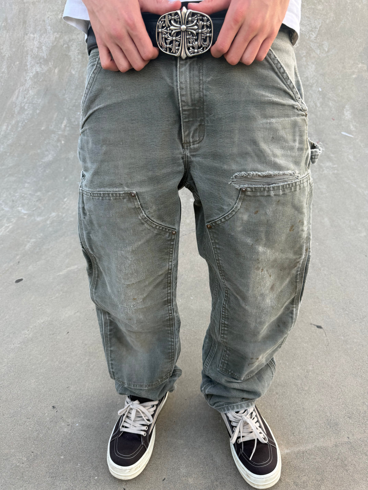 Faded and Thrashed Matcha Double Knee | 30x29