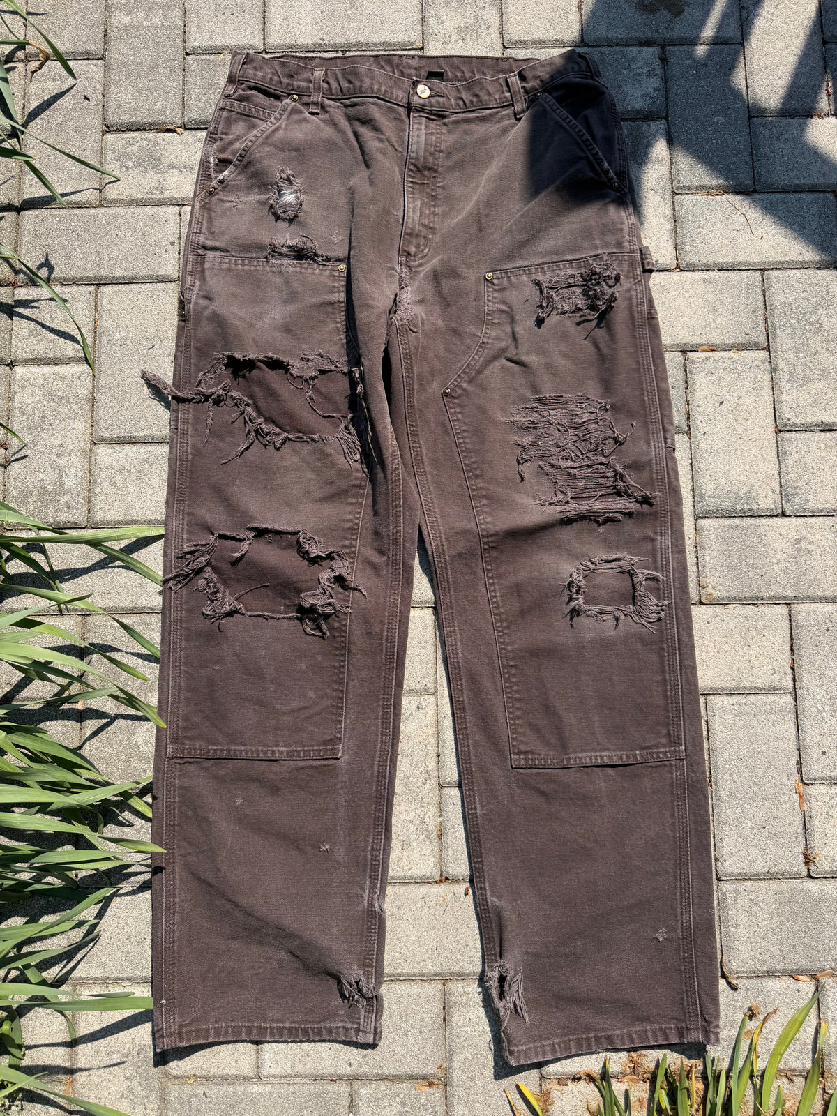 Faded and Thrashed Brown Double Knee | 36x34