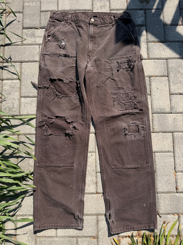 Faded and Thrashed Brown Double Knee | 36x34