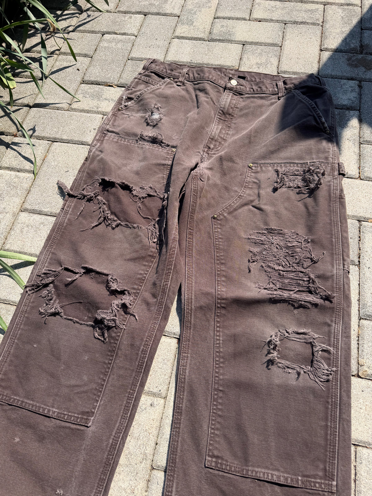 Faded and Thrashed Brown Double Knee | 36x34