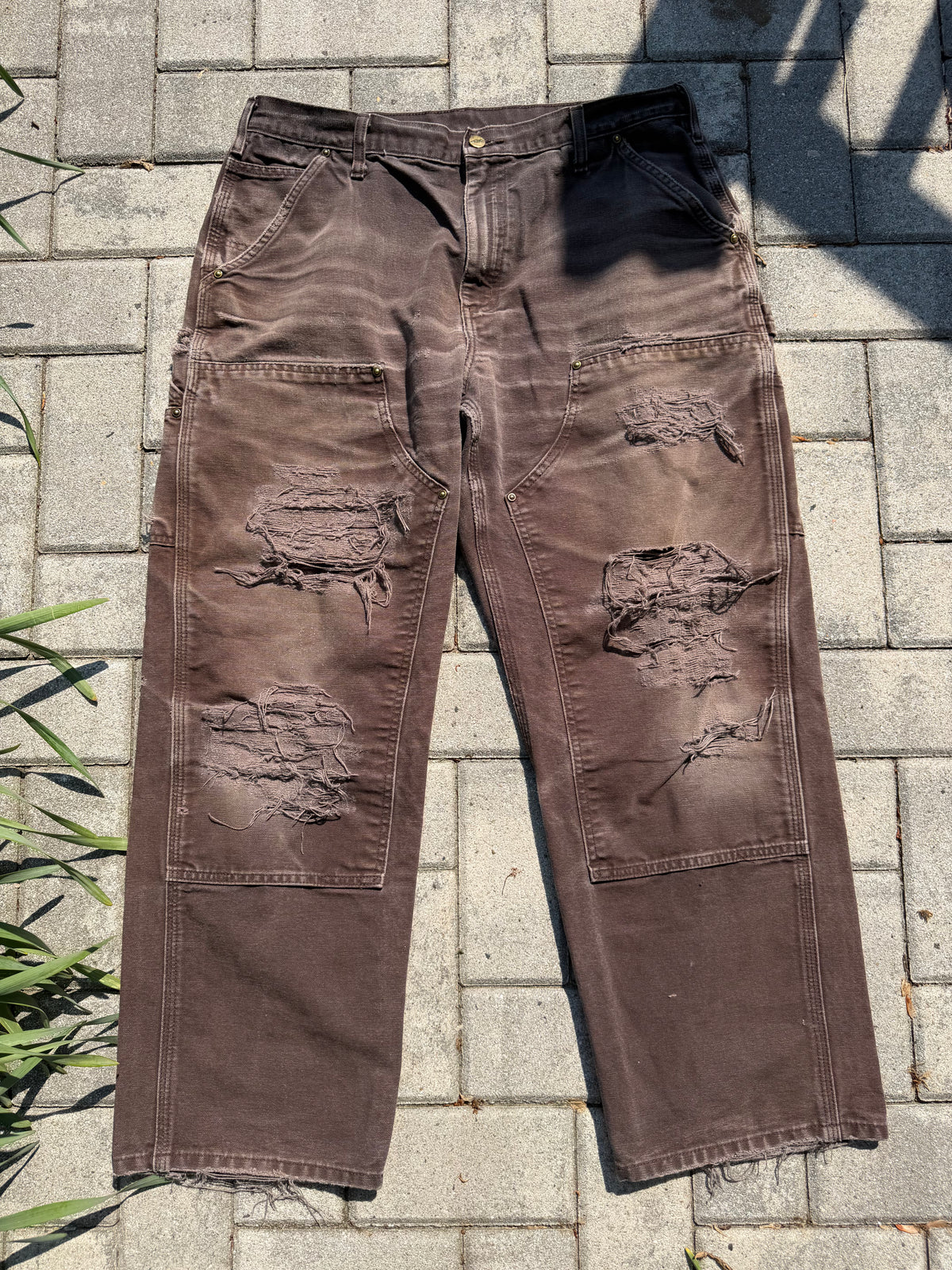 Faded and Thrashed Brown Double Knee | 36x30
