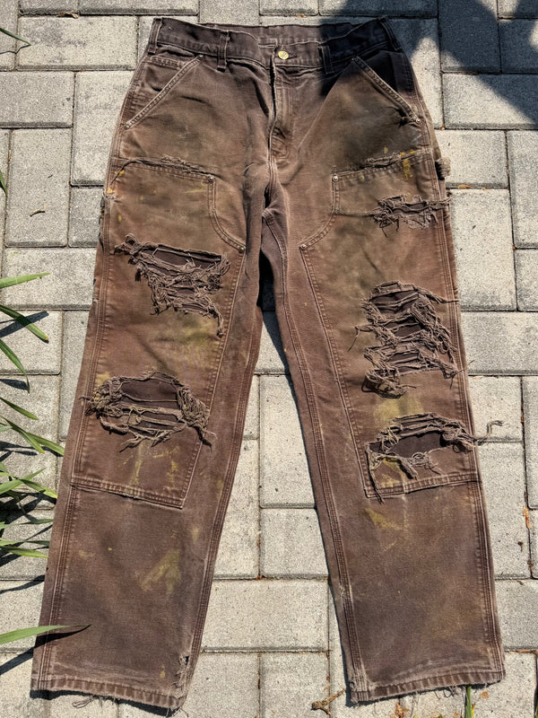 Faded and Thrashed Brown Double Knee | 32x30