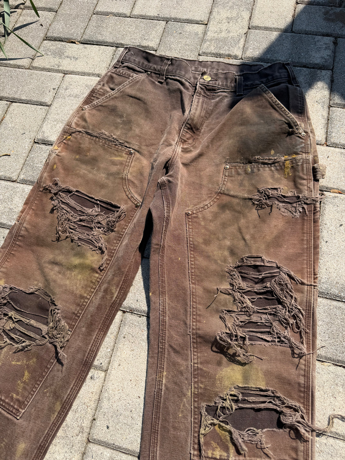 Faded and Thrashed Brown Double Knee | 32x30