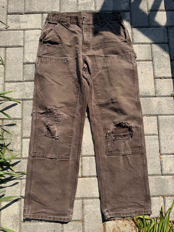 Faded and Thrashed Brown Double Knee | 32x32
