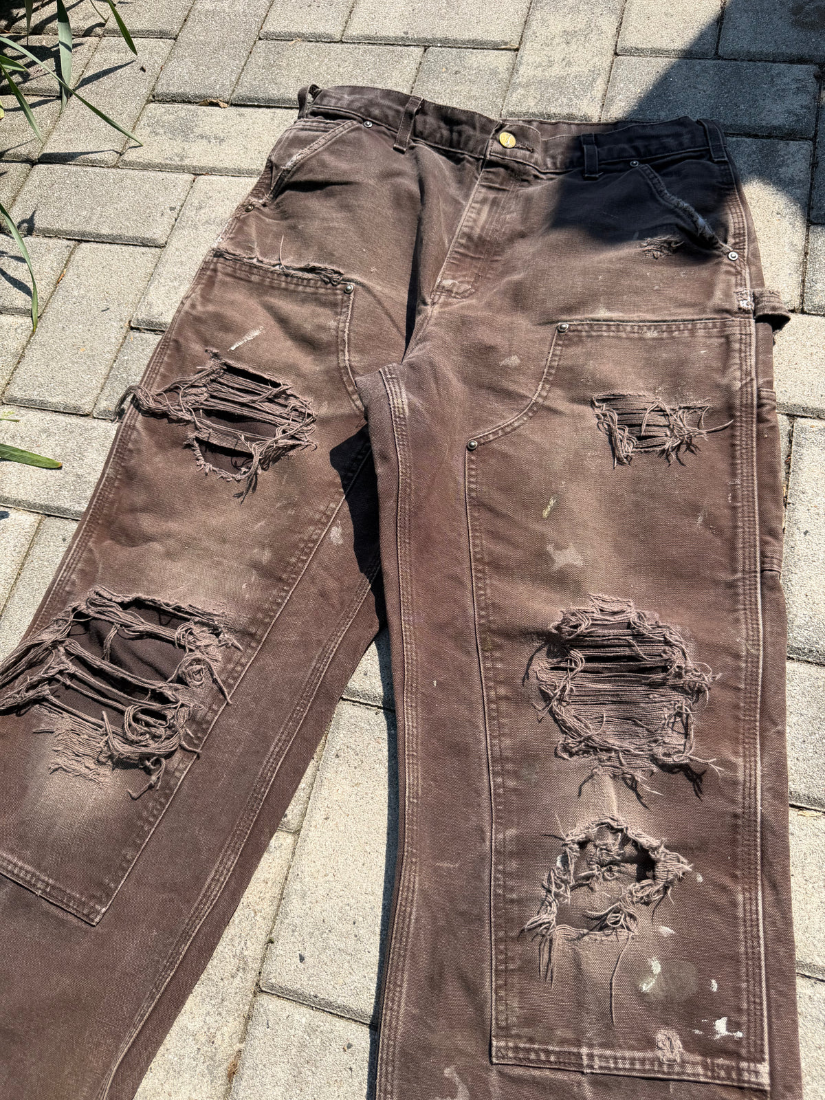 Faded and Thrashed Brown Double Knee | 32x30