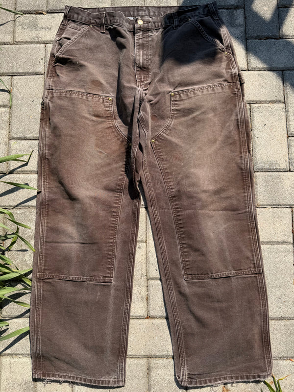 Faded and Thrashed Brown Double Knee | 38x32