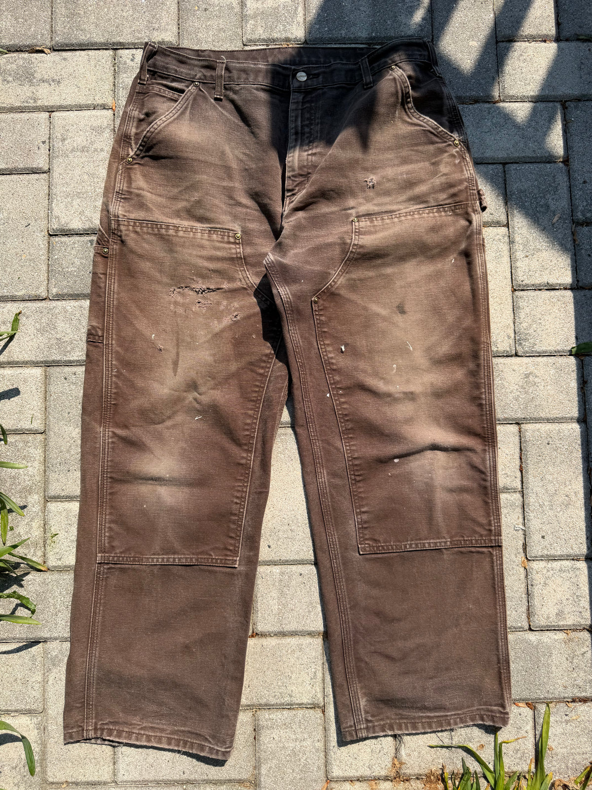 Faded and Thrashed Brown Double Knee | 36x30