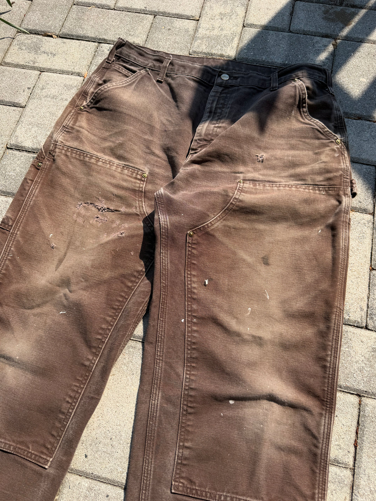 Faded and Thrashed Brown Double Knee | 36x30
