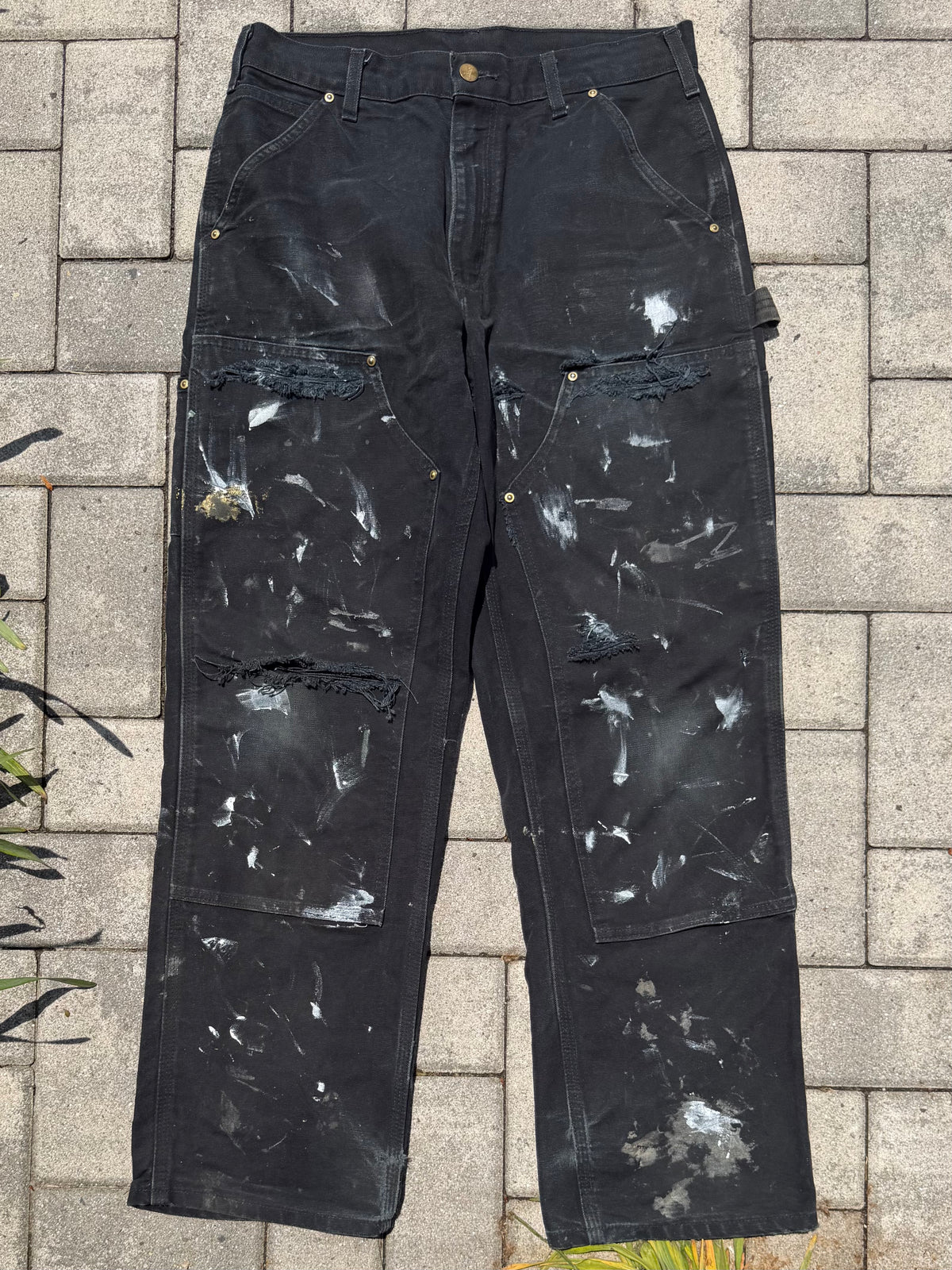 Faded and Thrashed Black Double Knee | 31x30