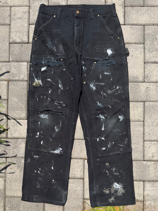 Faded and Thrashed Black Double Knee | 31x30