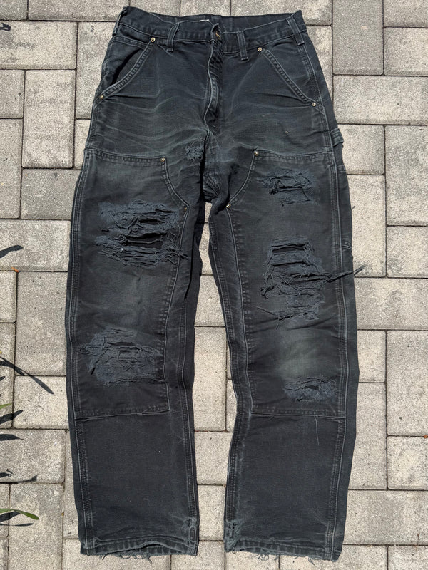 Faded and Thrashed Black Double Knee | 31x30