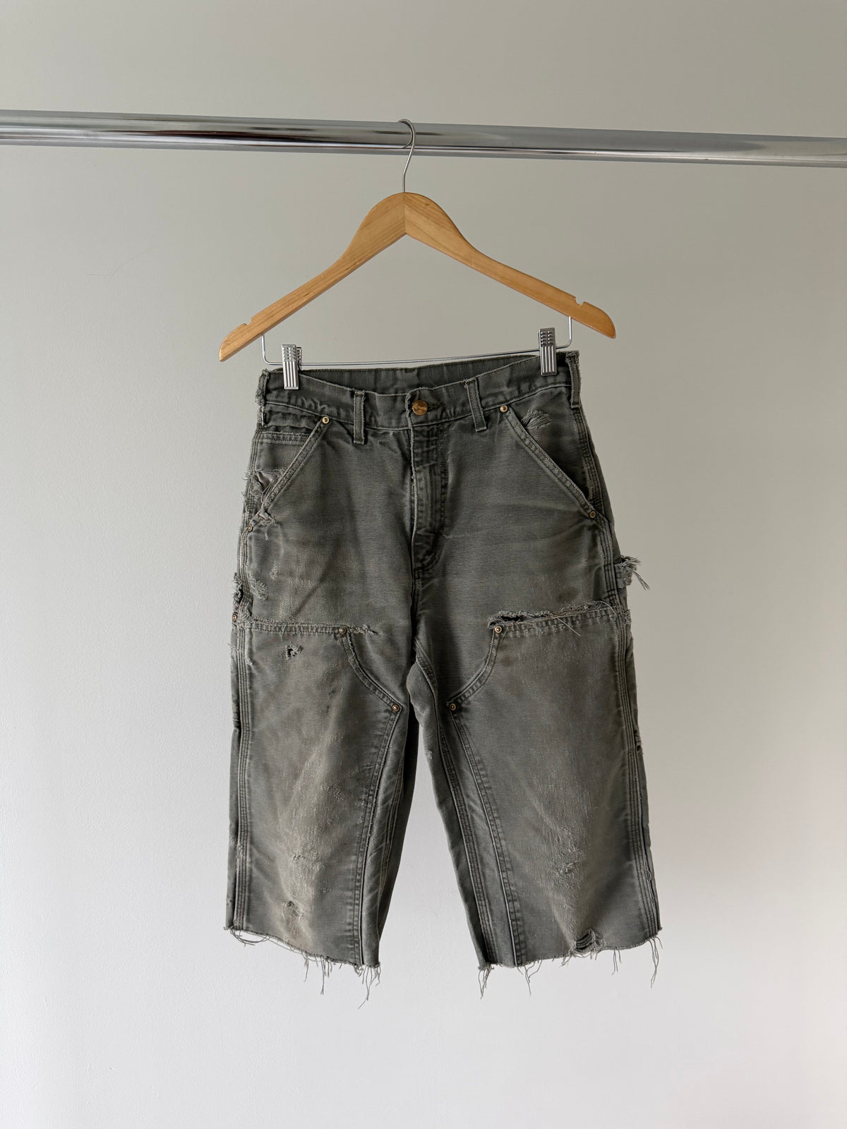Faded and Thrashed Matcha Double Knee Capri | 28