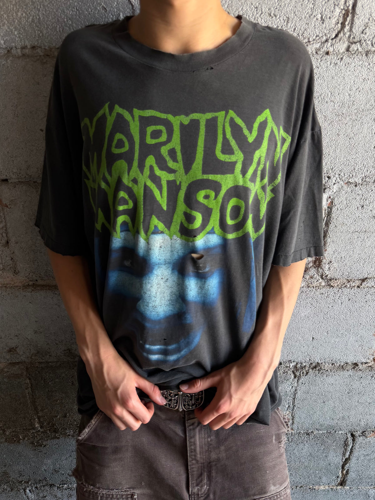 Marilyn Manson Blue Face Tee Shirt (XL)